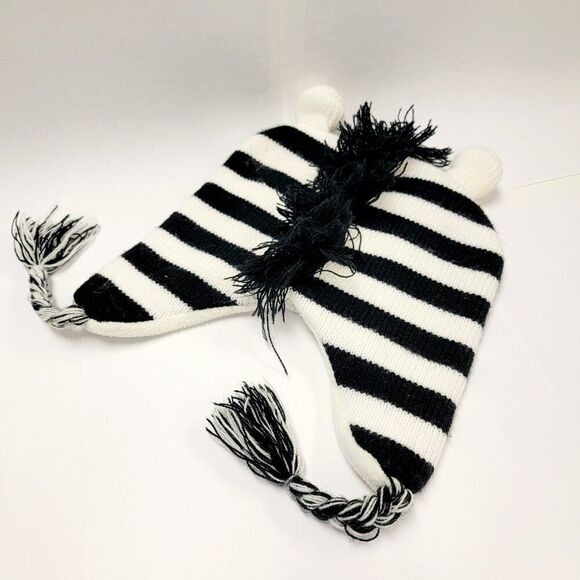 PUGS Trapper Flapper Hat Fleece Lined O/S Mohawk Fringe Chullo Ushanka - Picture 2 of 4